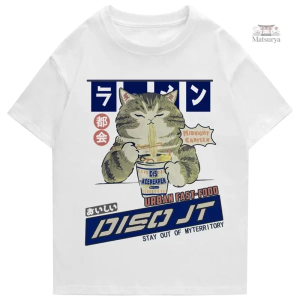 T-shirt japonais casual, confort en coton