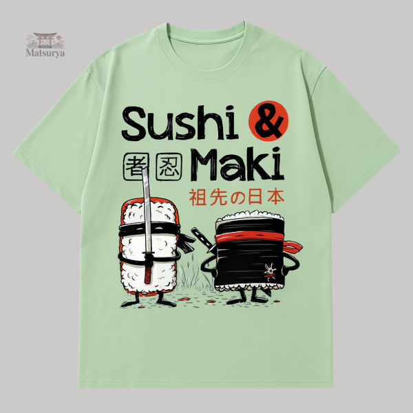 T-shirt Sushi japonais avec design de maki