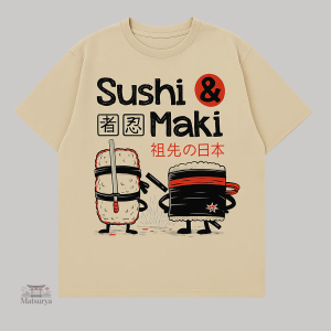 T-shirt graphique sushi pour amateurs de cuisine japonaise