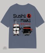 T-shirt Japonais avec motifs de sushi originaux