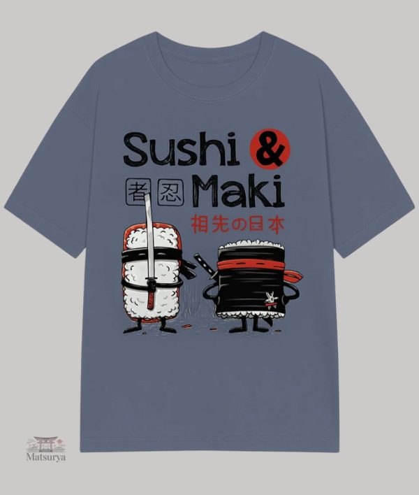 T-shirt Japonais avec motifs de sushi originaux