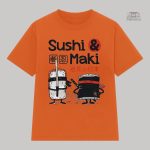 T-shirt avec impression de Sushi et Maki