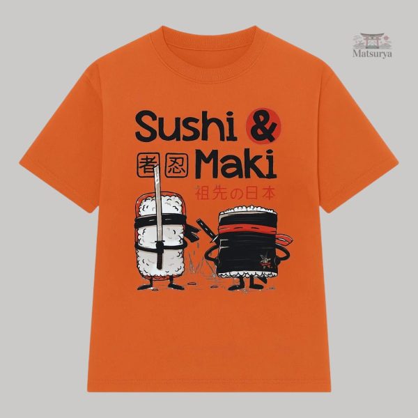 T-shirt avec impression de Sushi et Maki