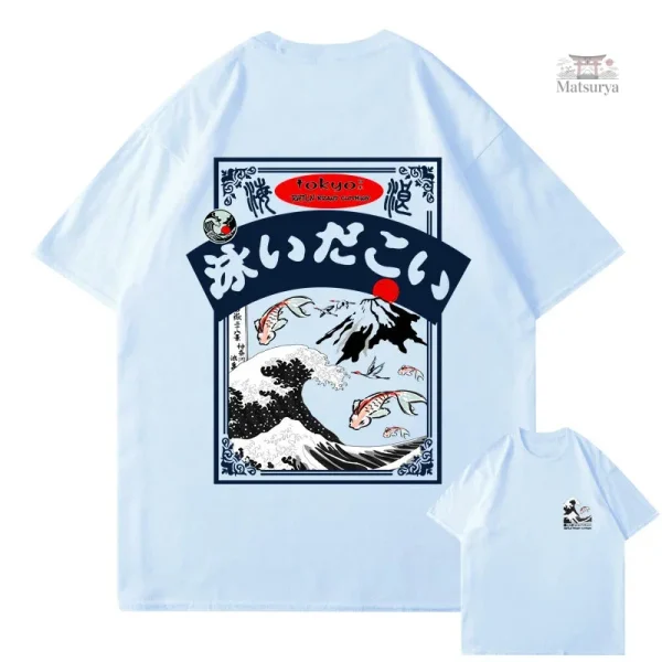 T-shirt Japonais avec design de vague de Tokyo