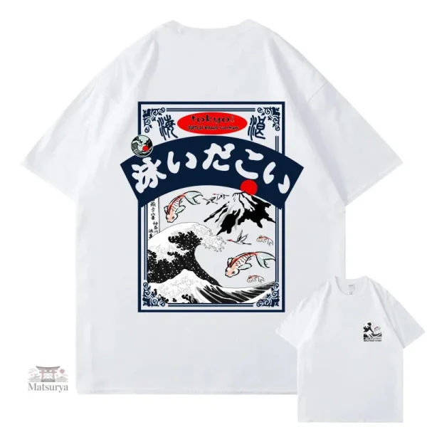 T-shirt Tokyo avec impression de vague traditionnelle