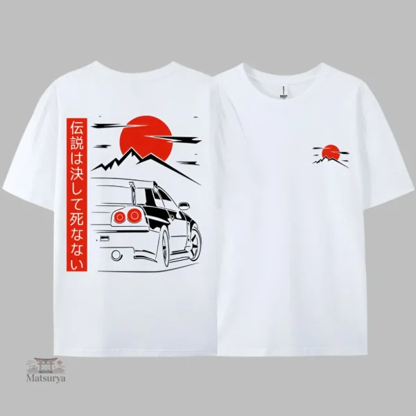 T-shirt japonais avec thème de voiture