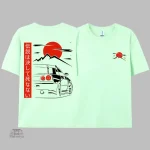 T-shirt japonais avec illustration de voiture