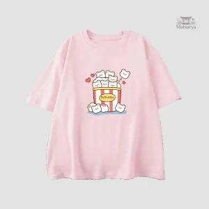 T-shirt Kawaii avec motifs japonais colorés