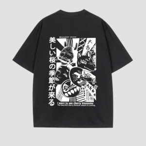 T-shirt Oversize Japonais avec illustration artistique