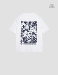 T-shirt à illustration japonaise en style oversize