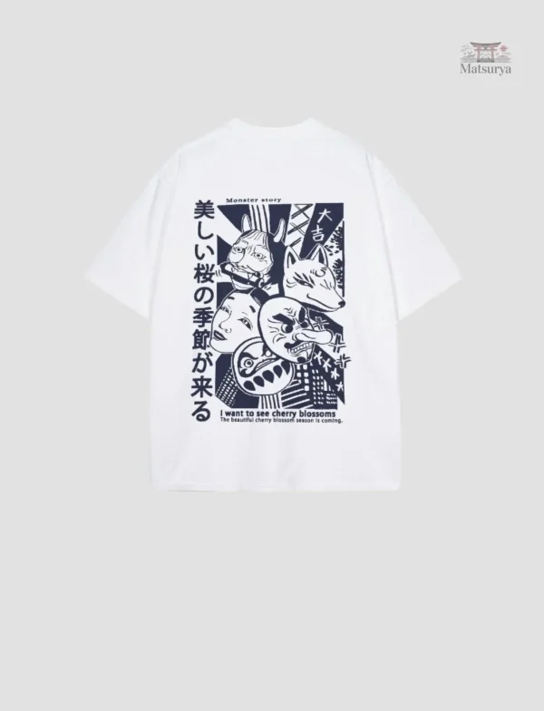 T-shirt à illustration japonaise en style oversize