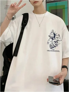T-shirt Japonais illustré, coupe oversize confortable