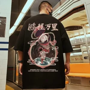 Vêtement japonais pour homme, t-shirt large tendance