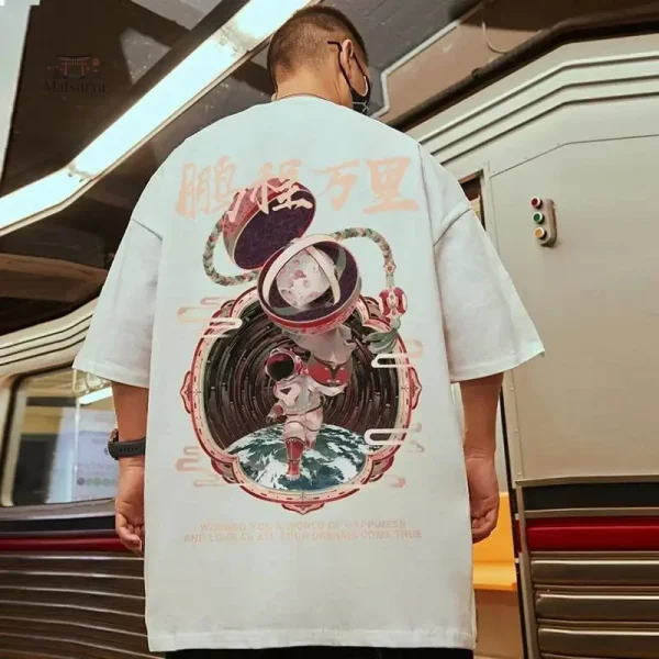 T-shirt homme style japonais, parfait pour un look casual