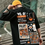 T-shirt oversize avec motifs japonais uniques