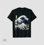 T-shirt japonais avec motif de la Vague de Kanagawa