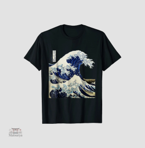 T-shirt japonais avec motif de la Vague de Kanagawa