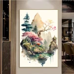 Tableau paysage japonais traditionnel en toile