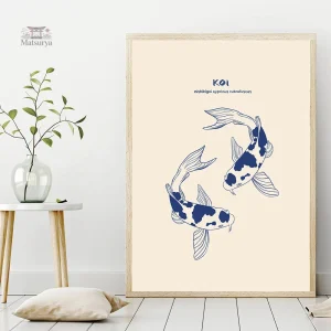 Art japonais Poisson Koi sur toile décorative