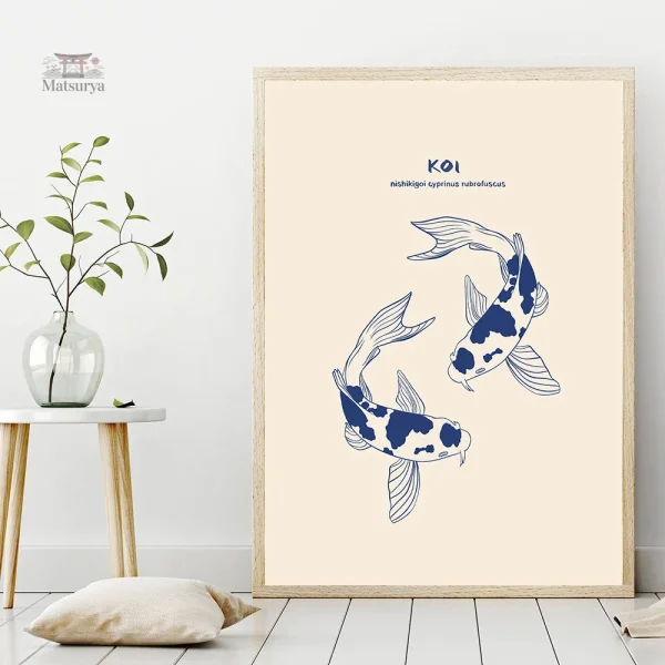 Art japonais Poisson Koi sur toile décorative