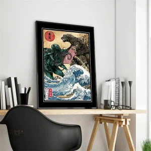 Tableau Japonais Dragon et Alien