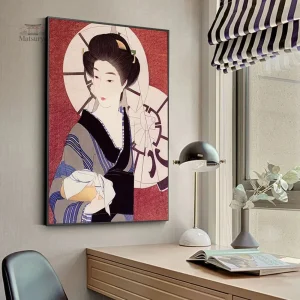 Tableau Japonais de femme élégante en kimono