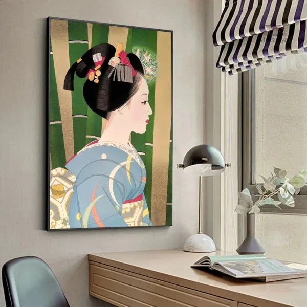 Femme en kimono - tableau décoratif japonais