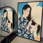 Tableau Japonais Femme se peignant