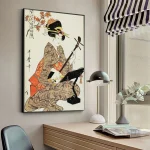 Tableau Geisha japonais avec Shamisen