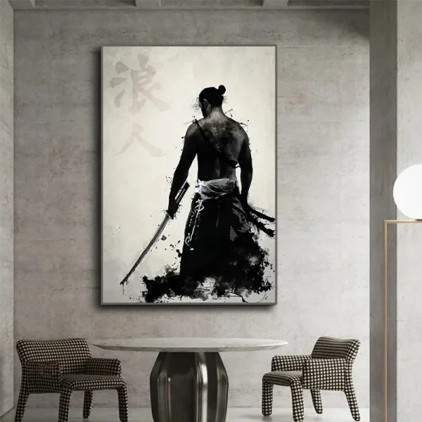 tableau-japonais-guerrier-samourai-1 Tableau Samouraï Japonais artistique