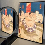 Tableau japonais représentant un lutteur de sumo