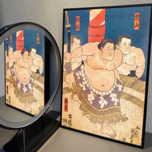 Tableau japonais représentant un lutteur de sumo