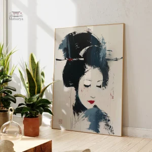 Tableau Geisha moderne en style japonais