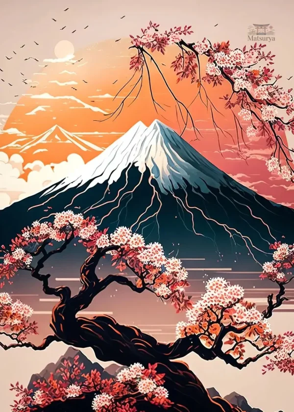 Représentation de la Montagne Fuji en peinture