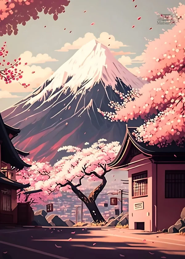 Tableau traditionnel japonais de la Montagne Fuji