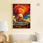 Tableau japonais de montagne volcanique