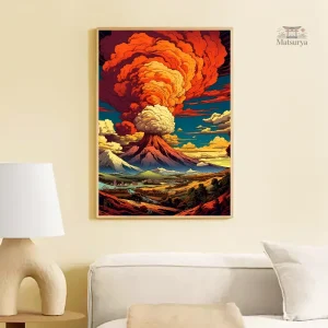 Tableau japonais de montagne volcanique