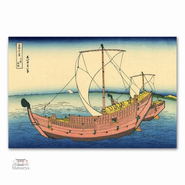 Motif bateau sur mer, tableau japonais décoratif unique