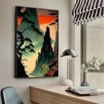 Tableau Japonais Paysage Forêt