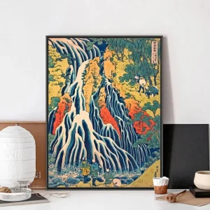 Tableau Japonais paysage montagne rocheuse et arbre