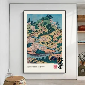 Tableau japonais Sesshu paysage Ajigawaguchi Tenposan