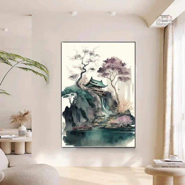 tableau-paysage-japonais-1-1 Tableau paysage japonais en style traditionnel