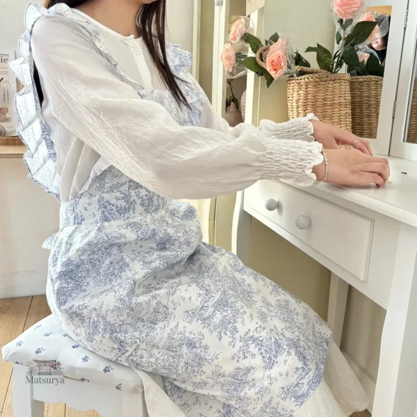 Tablier Japonais chic avec des froufrous délicats