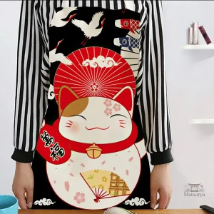 Tablier Japonais Chat Porte-Bonheur