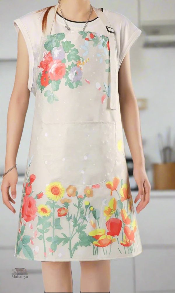 Tablier traditionnel japonais avec motifs floraux