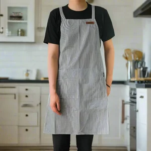 Tablier Japonais Rayé pour Homme, style moderne et élégant