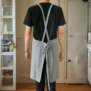 Tablier Homme avec rayures, accessoire de cuisine pratique et tendance