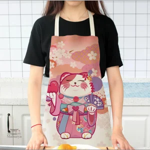 Tablier japonais Maneki-Neko au design unique