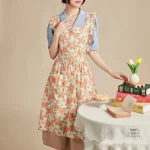 Tablier Style Japonais à Imprimé Floral