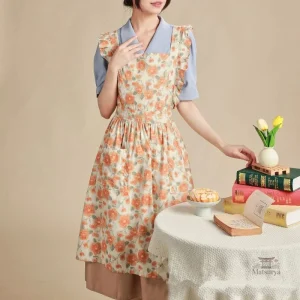 Tablier Style Japonais à Imprimé Floral